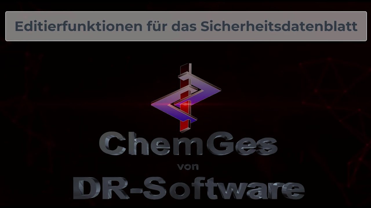 Sicherheitsdatenblatt - Editierfunktionen im SDB in ChemGes von DR-Software