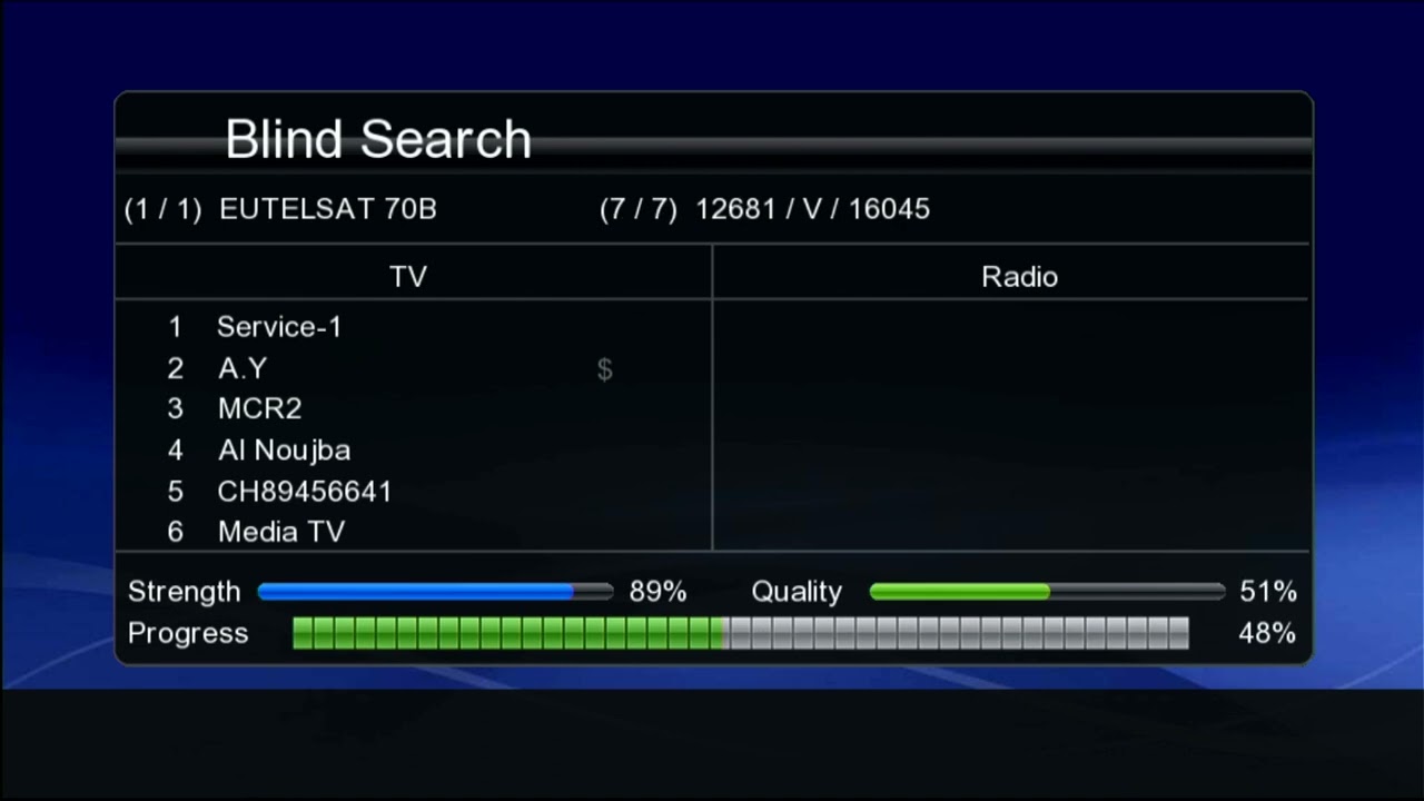 Eutelsat 70B at 70.5°E | Channel List