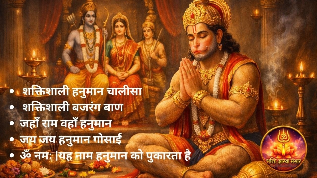 हनुमान चालीसा, बजरंग बाण व भजन | निरंतर पाठ | शक्तिशाली हनुमान भक्ति