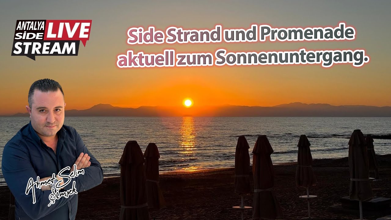 Side Strand und Promenade aktuell zum Sonnenuntergang.