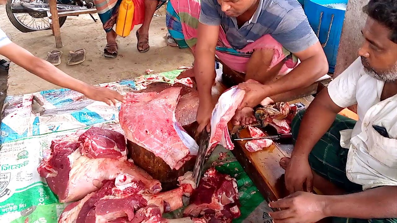 Excellent Village Meat Market | Remarkable Fastest Meat Cuts By The Very Skilled Butcher.