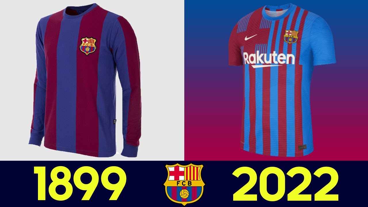 La Evolución de la Equipación de Fútbol del FC Barcelona | Todas las camisetas del FC Barcelona 2022