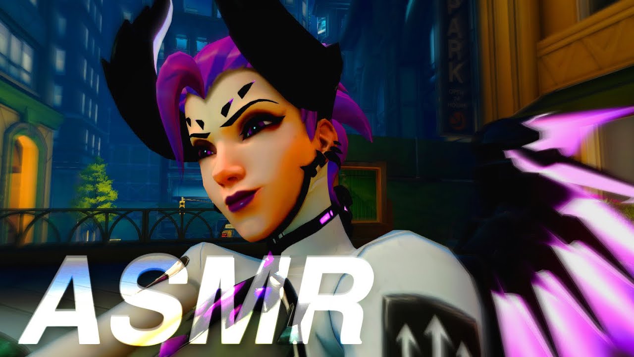 😈 ASMR OVERWATCH ༺ ⋆. imp mercy support ♡ whispering, gentle tapping, BROWN NOISE ☽˚｡⋆.
