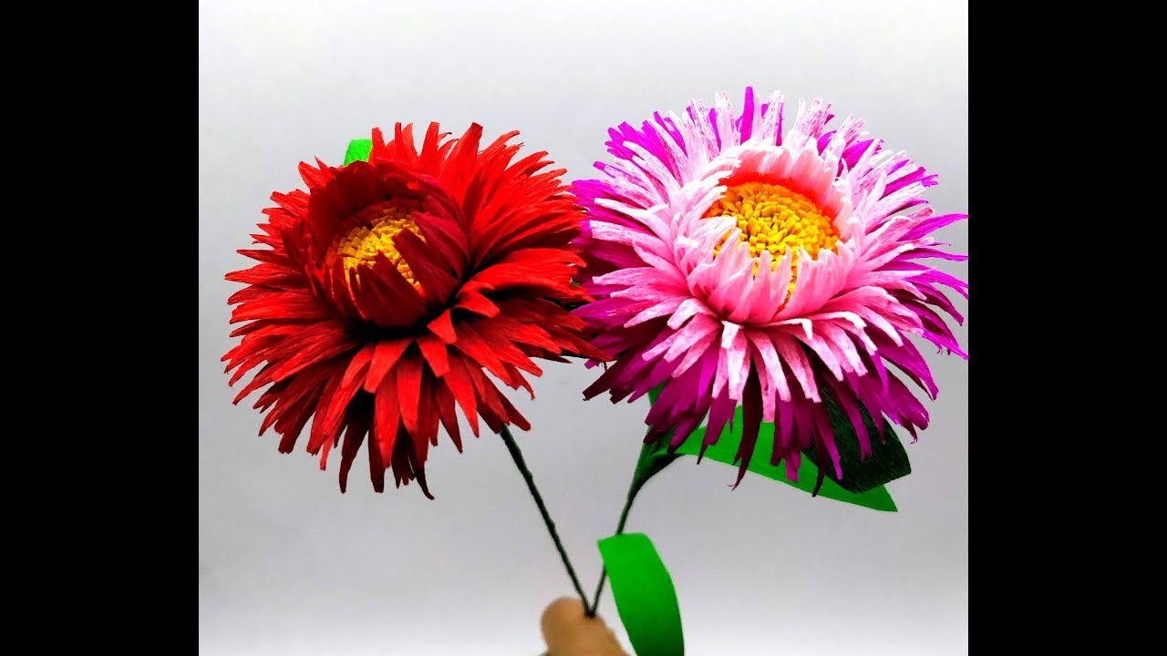 How to make Crepe Paper Flowers Straw Flower / Xerochrysum bracteatum( flower # 271)