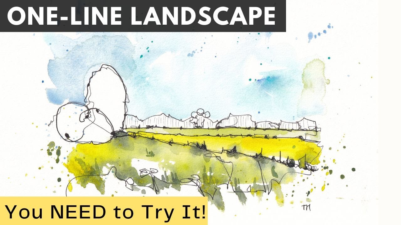The Must-Try One-Line Technique: Ink and Watercolor Sketch Tutorial