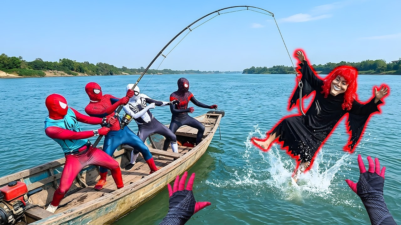 6 Spider-Man encounters the terrifying Smiling Woman while fishing on a mysterious lake | POV Action