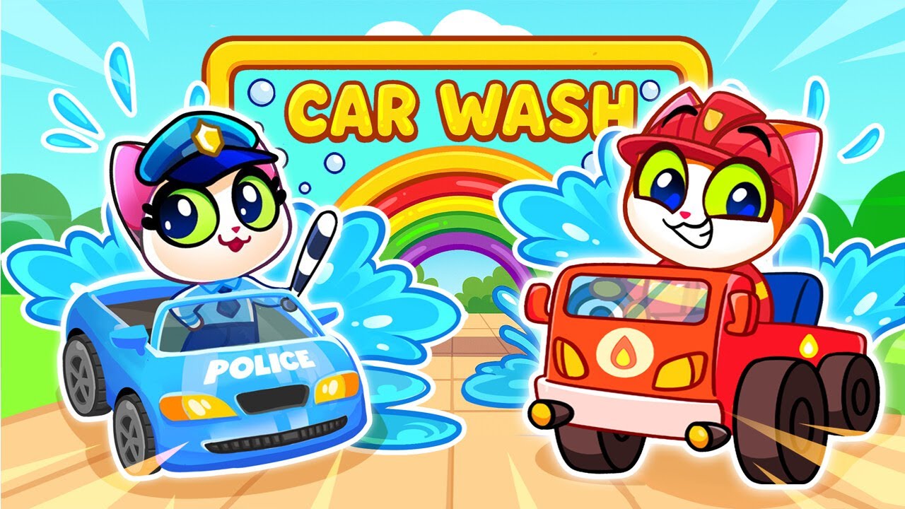 🚗 Car Wash Adventure! 🧽 Rescue Vehicles Get a Sparkling Makeover | Funny Kids Video 🚒✨