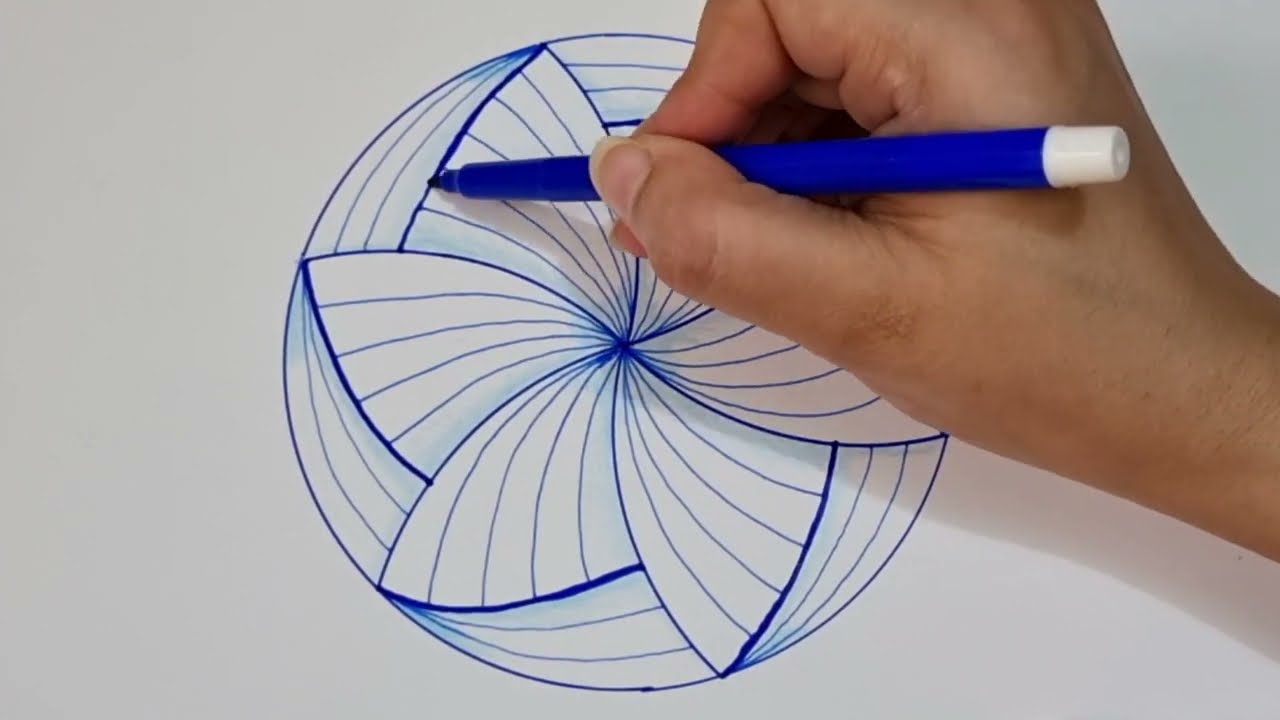 3d art - 3d line illusion drawing - optical illusions draw - zentangle