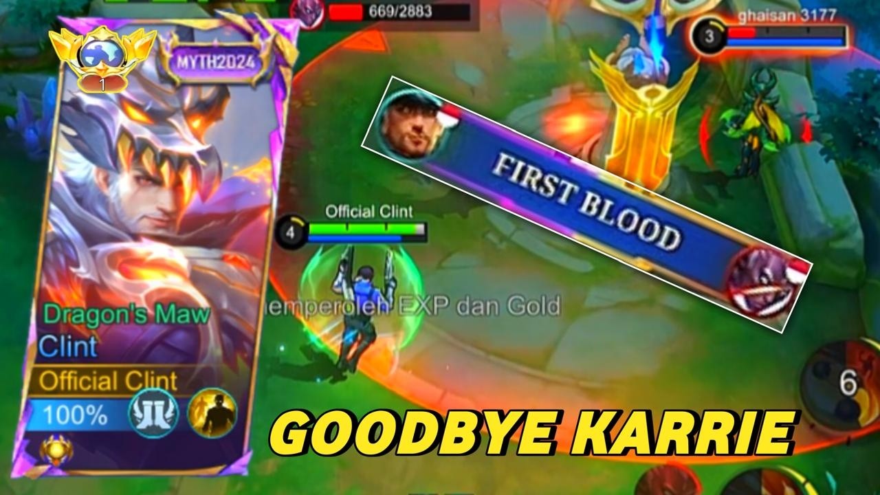 CLINT AGGRESSIVE GAMEPLAY!! BEGINI CARA MAIN CLINT DAPETIN FIRST BLOOD (GoodBye Karrie) - MLBB
