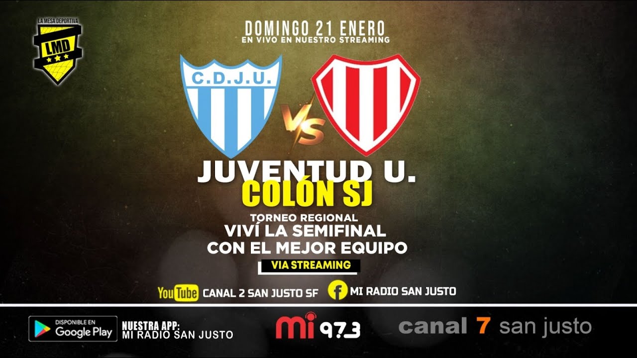 JUVENTUD U. VS COLÓN SJ / SEMIFINAL VUELTA: TORNEO REGIONAL EN VIVO