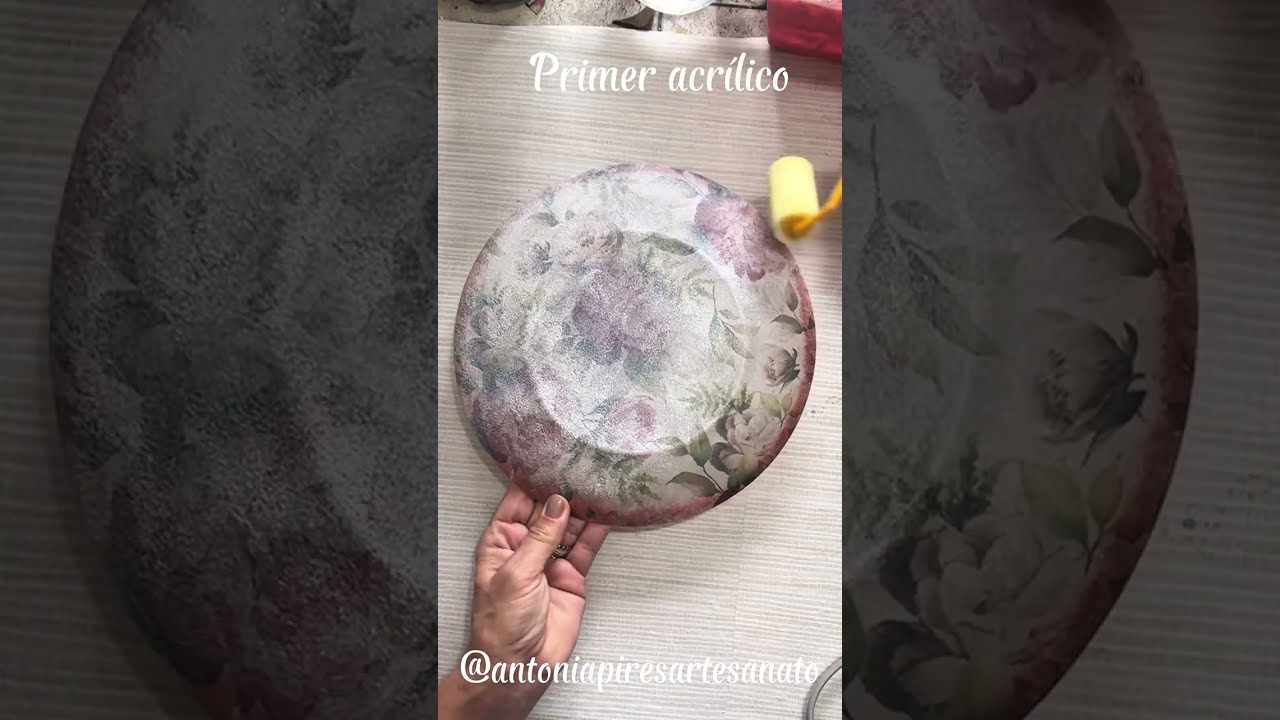 DIY Como decorar prato com Decoupagem de guardanapo ! 