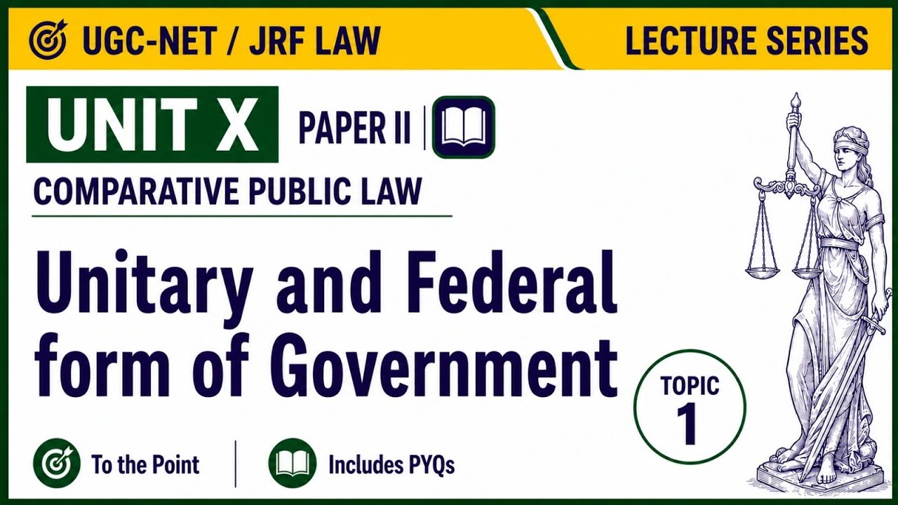 Forms of Government Pt. 2 : Unitary and Federal Forms of Government | UGC-NET