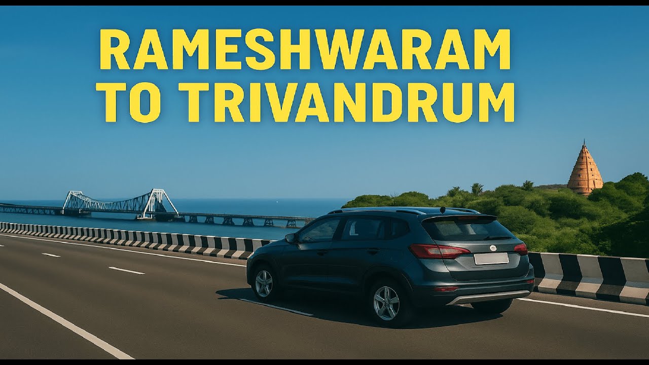 Rameshwaram to Thiruvananthapuram Road Trip by car via Thiruchendur | TamilNadu to Kerala Road Trip🚘