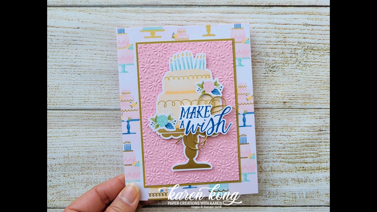 Simple layering for a pretty card using Wildflower Birthday DSP