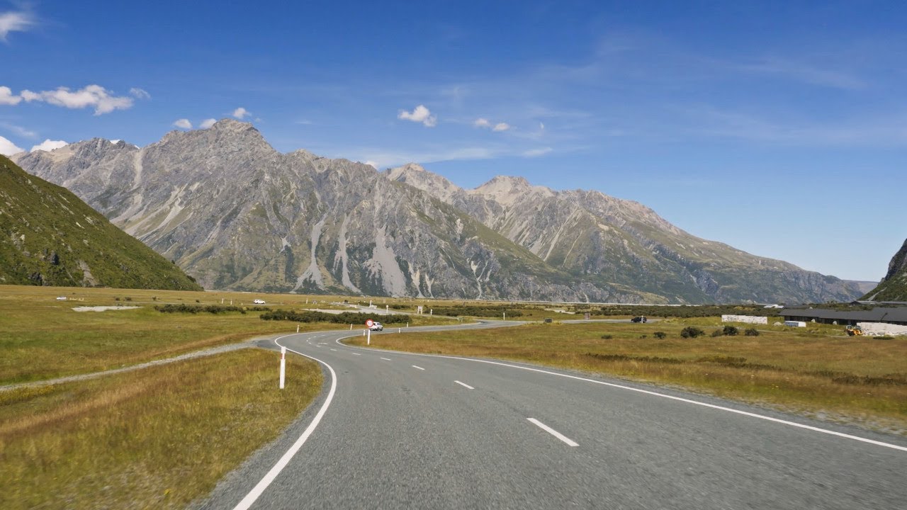 Aoraki/Mt. Cook NP Visitor Centre to Lake Pukaki Thru Highway 80 | New Zealand Scenic Drive 4K