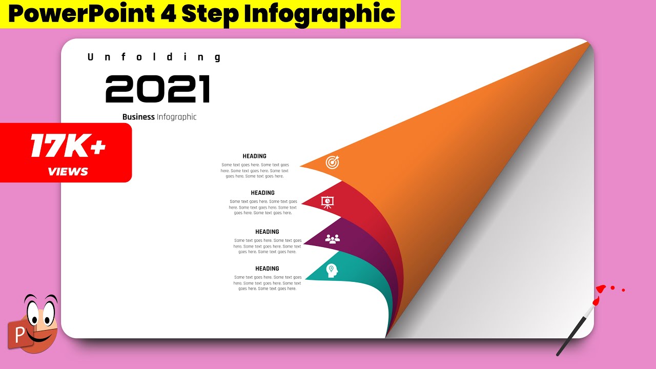 70.PowerPoint Presentation – 4 Step Page Unfolding Infographic | Free Template download