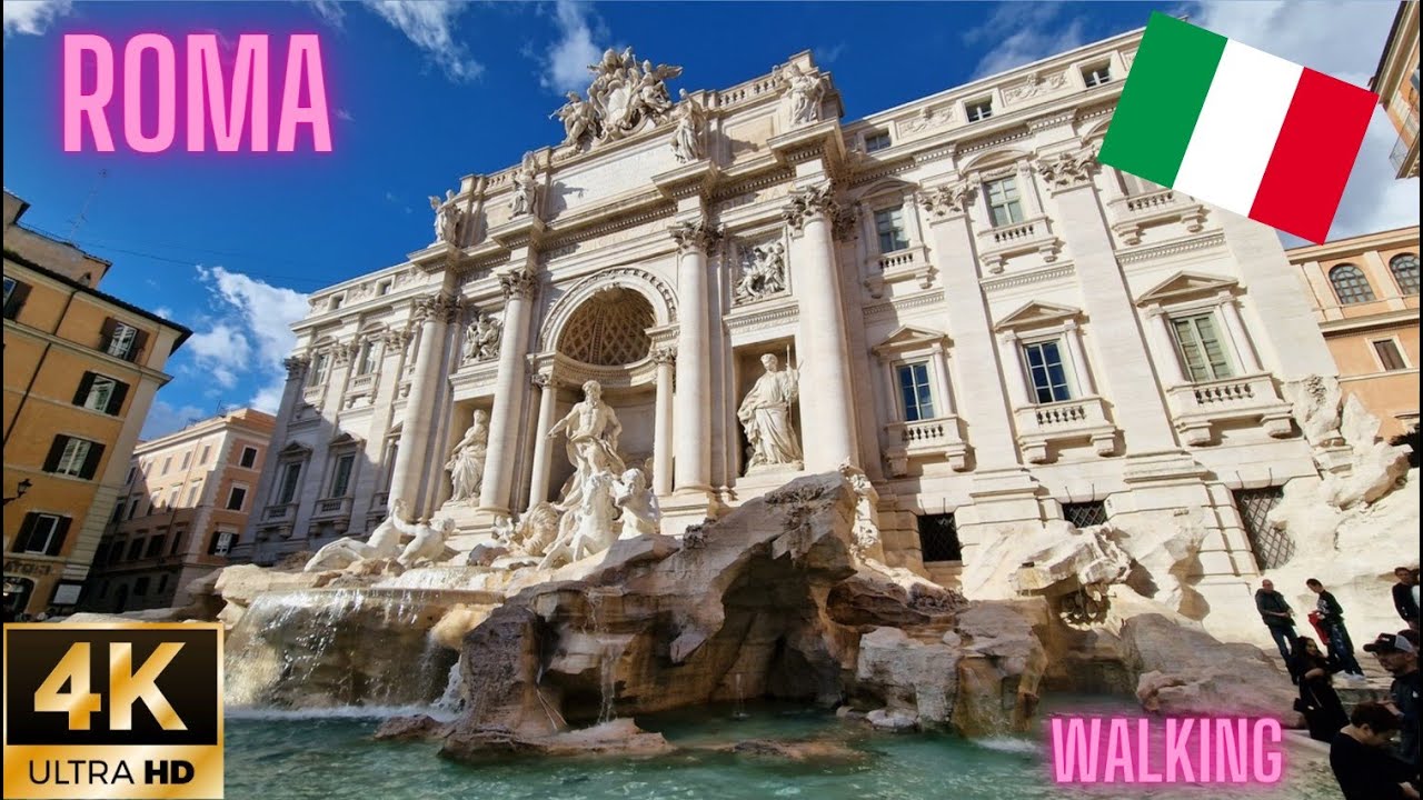 4K 60fps | Italy | Roma Termini - Fontana di Trevi - Scalinata di Trinità dei M. | Samsung S22 Ultra