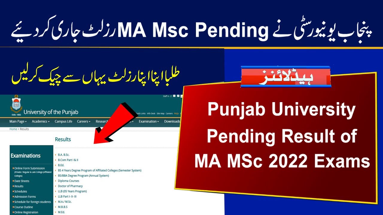 MA MSc Part 1 & 2 Pending Result 2022 Announced | Punjab University Remaining Result 2022