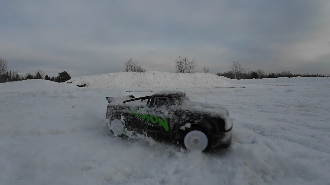 AWD RC Truck + Snow slow motion!