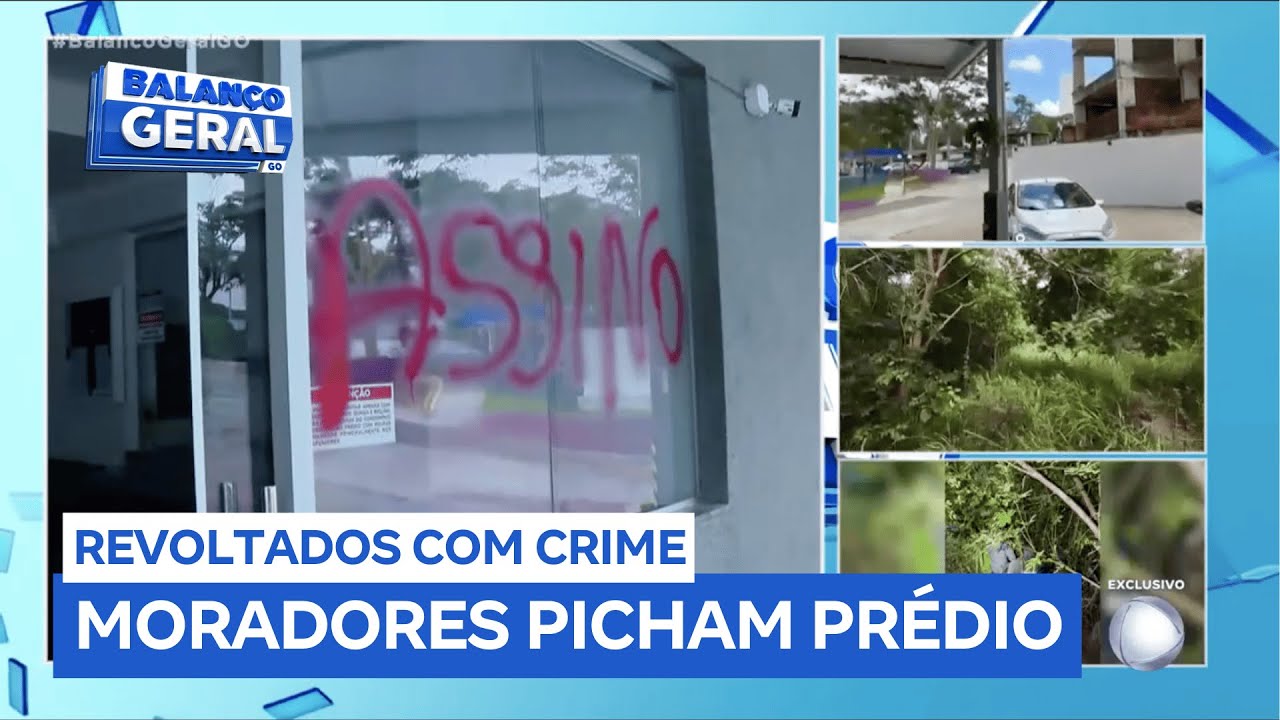 Revoltados com crime chocante, moradores depredam e picham prédio onde Daiane sumiu