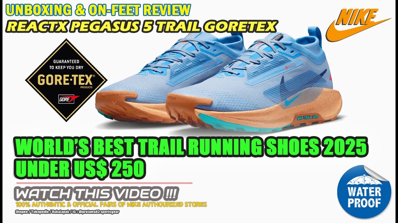 Распаковка и обзор кроссовок для бега на открытом воздухе Nike Reactx Pegasus Trail 5 Goretex GTX...
