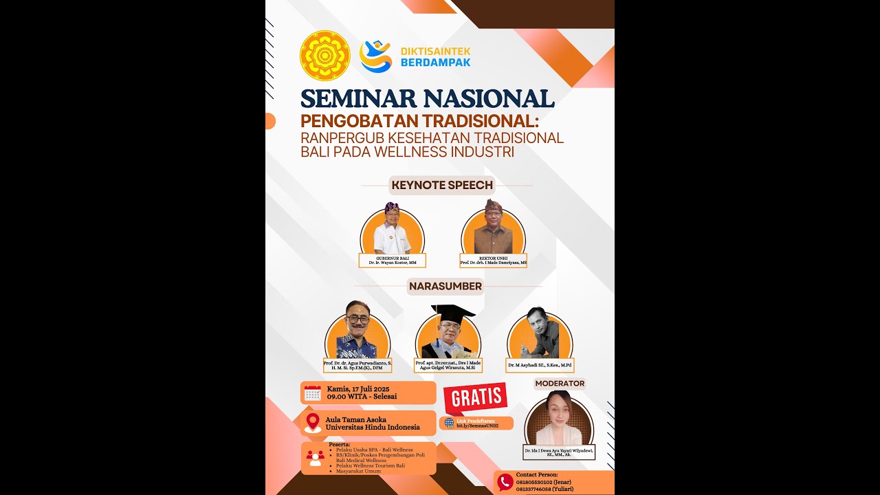 SEMINAR NASIONAL Renpergub Kesehatan Tradisional Bali dalam Industri Wellness
