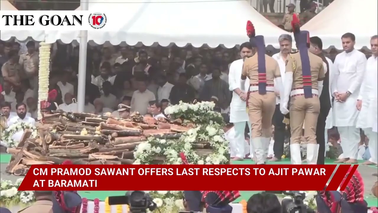 CM Pramod Sawant offers last respects to Ajit Pawar at Baramati