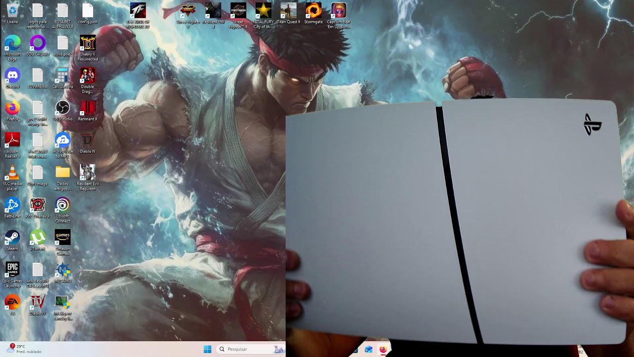 PS5 Slim Disk 1TB, 1 Controle mais 2 Jogos Unboxing.