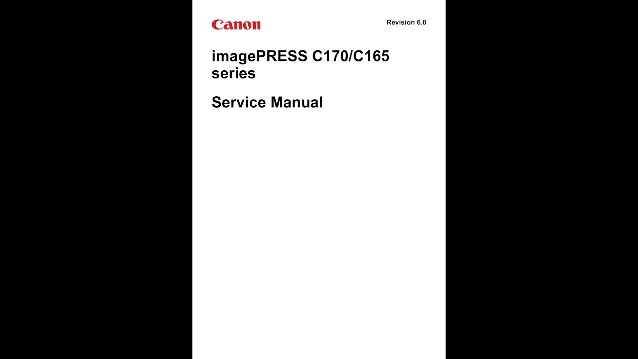 Service manual Canon ImagePRESS C170/165