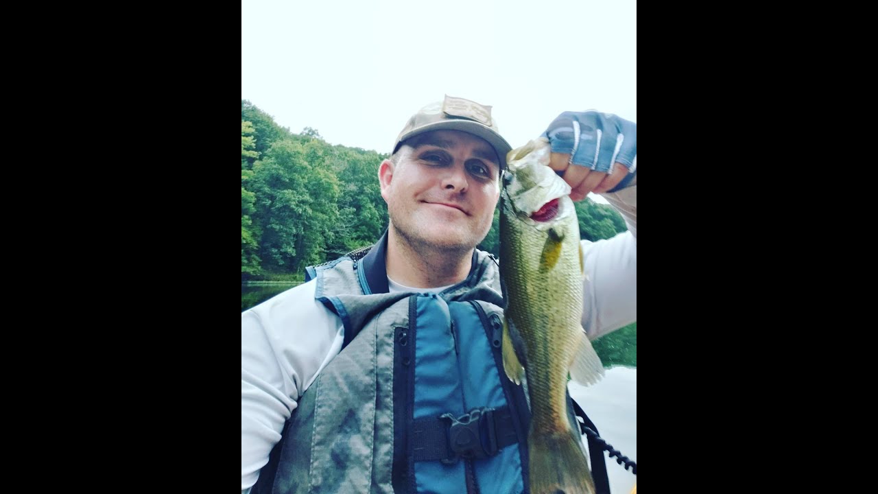Kayak Bass Fishing Greenbo Lake Kentucky in the Summer