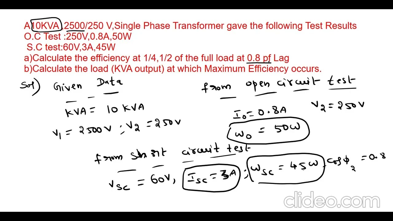 Electrical machines transformers problems