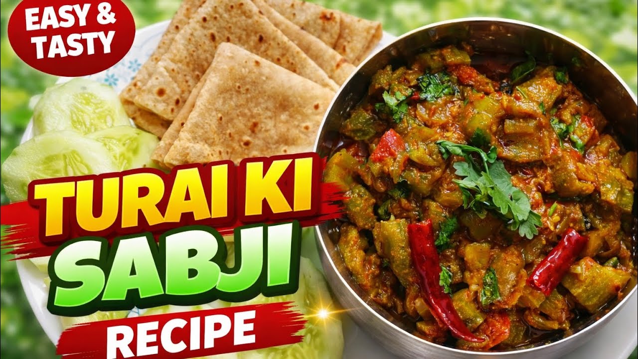🥒 स्वादिष्ट तुरई की सब्जी – आसान और झटपट रेसिपी घर जैसा स्वाद – मसालेदार 