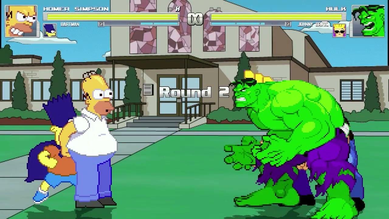 AN Mugen #430: Homer Simpson & Bartman VS Hulk & Johnny Bravo