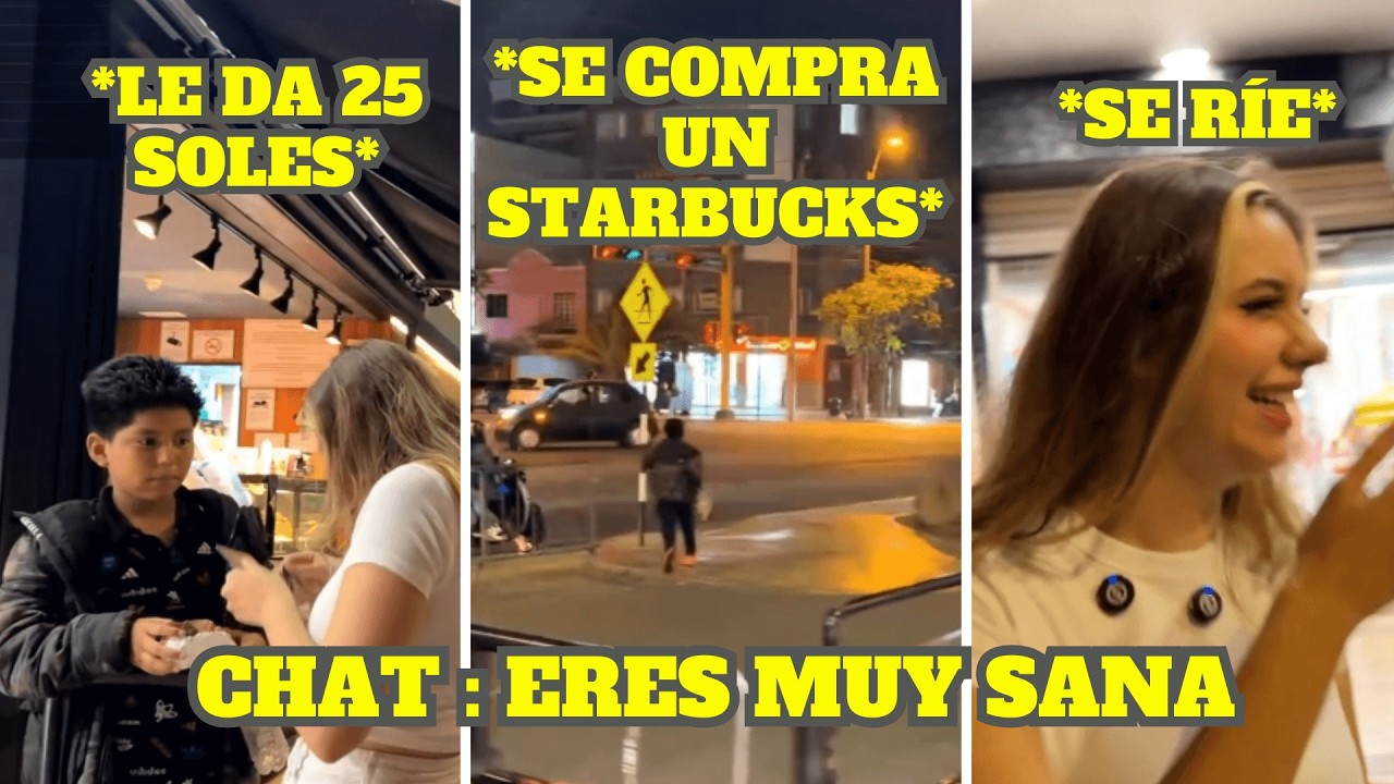 EMIKUKIS LE DA 25 SOLES A UN NIÑO Y LUEGO VE AL NIÑO CORRER CON SU STARBUCKS