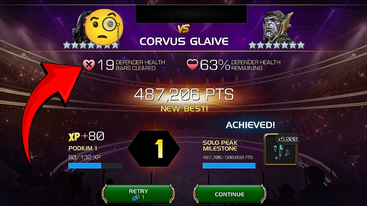 Alliance Coliseum |19 health bars| - Corvus glaive - mcoc