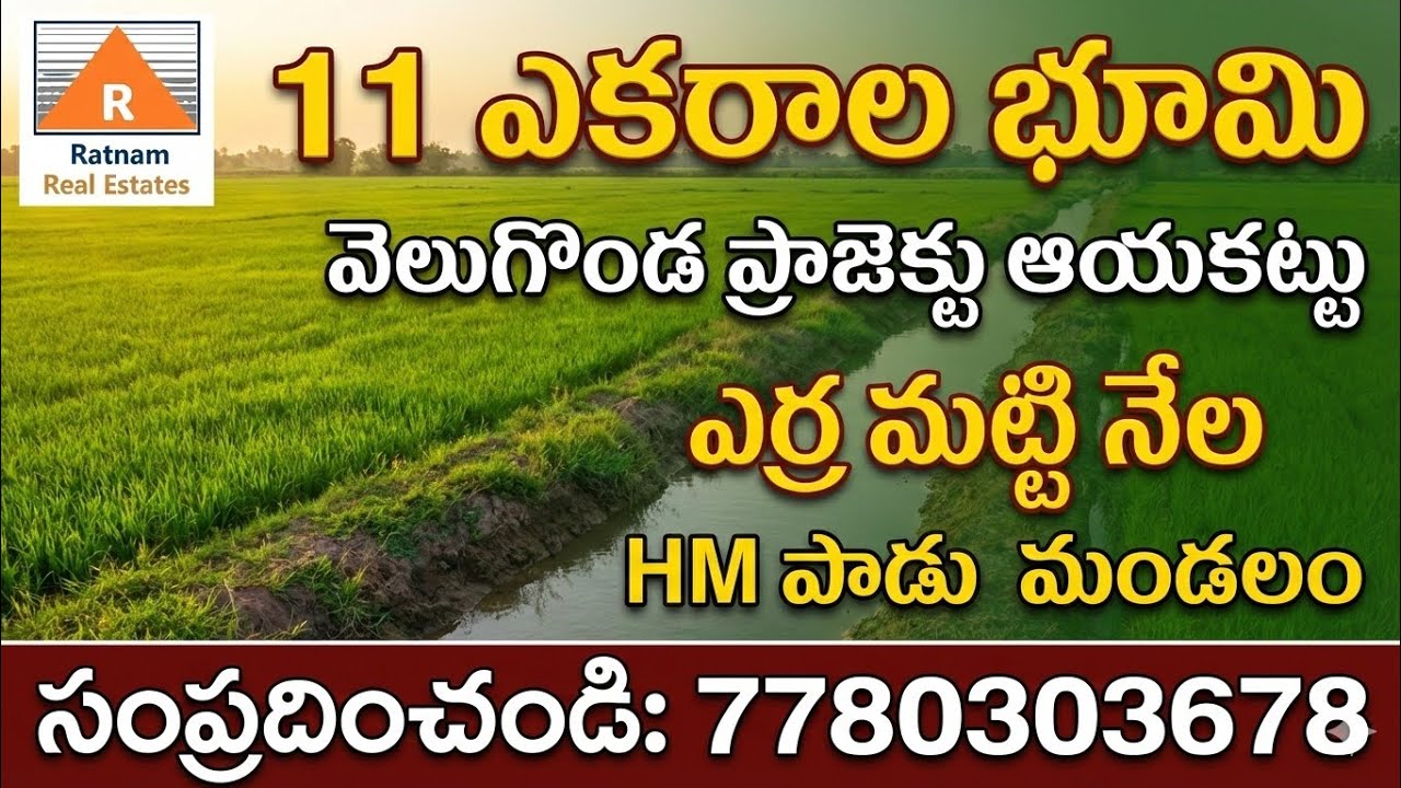 11 ఎకరాల భూమి అమ్మకానికి హనుమంతుని పాడు మండలం మార్కాపురం జిల్లా ఏపీ తోటలకి అనువైన భూమి
