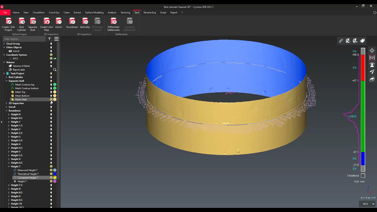 Leica Cyclone 3DR Tank Inspection Workflow: 4- Tank 2D Analysis (Roundness and Verticality)