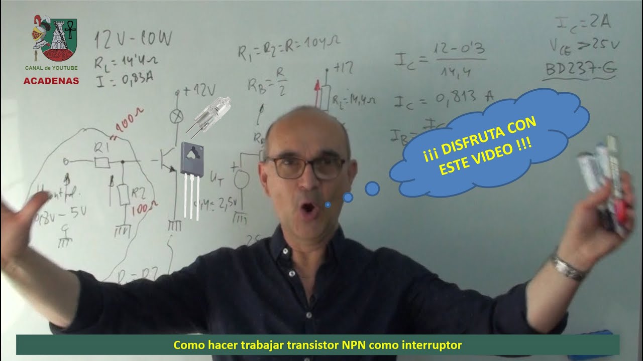 Como hacer trabajar transistor NPN como interruptor (CLASE 46.1)