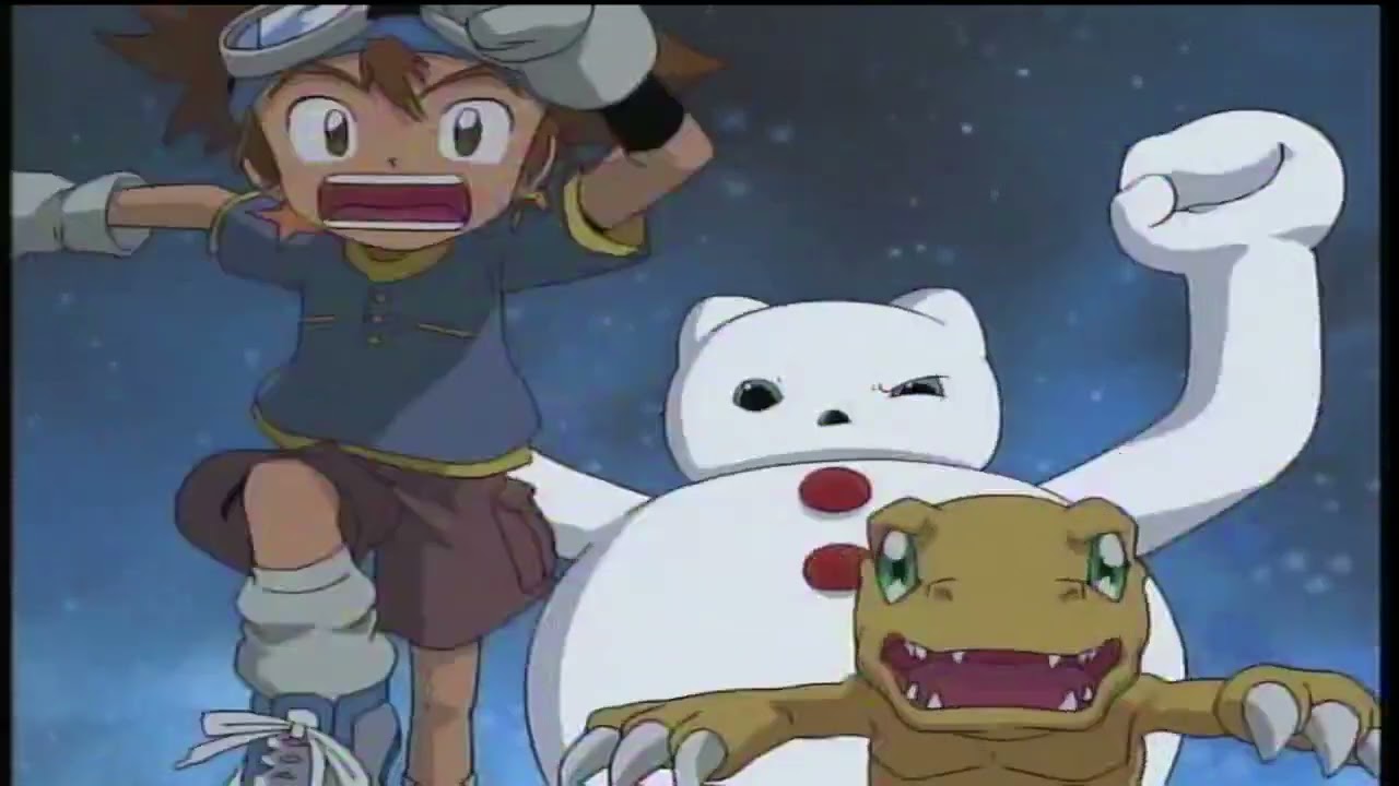 Digimon Season 1 ~ Tai & Agumon Destroy a Black Gear That Is Attached to Frigimon