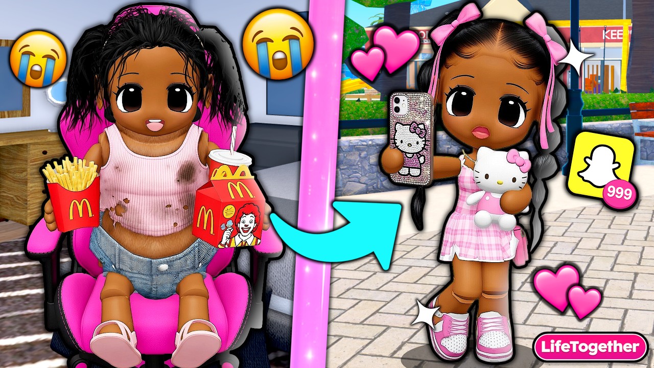 FAT to BADDIE REALISTIC MAKEOVER Routine in LifeTogether RP! 😳⭐ (Roblox Snapchat)