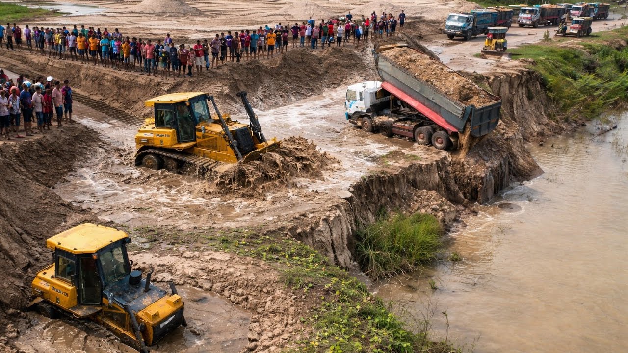 O M G NEW Impressive Activity!! Amazing SKill SHANTUI BuLLdozer Push Rock to Connect NEW Roads 100%