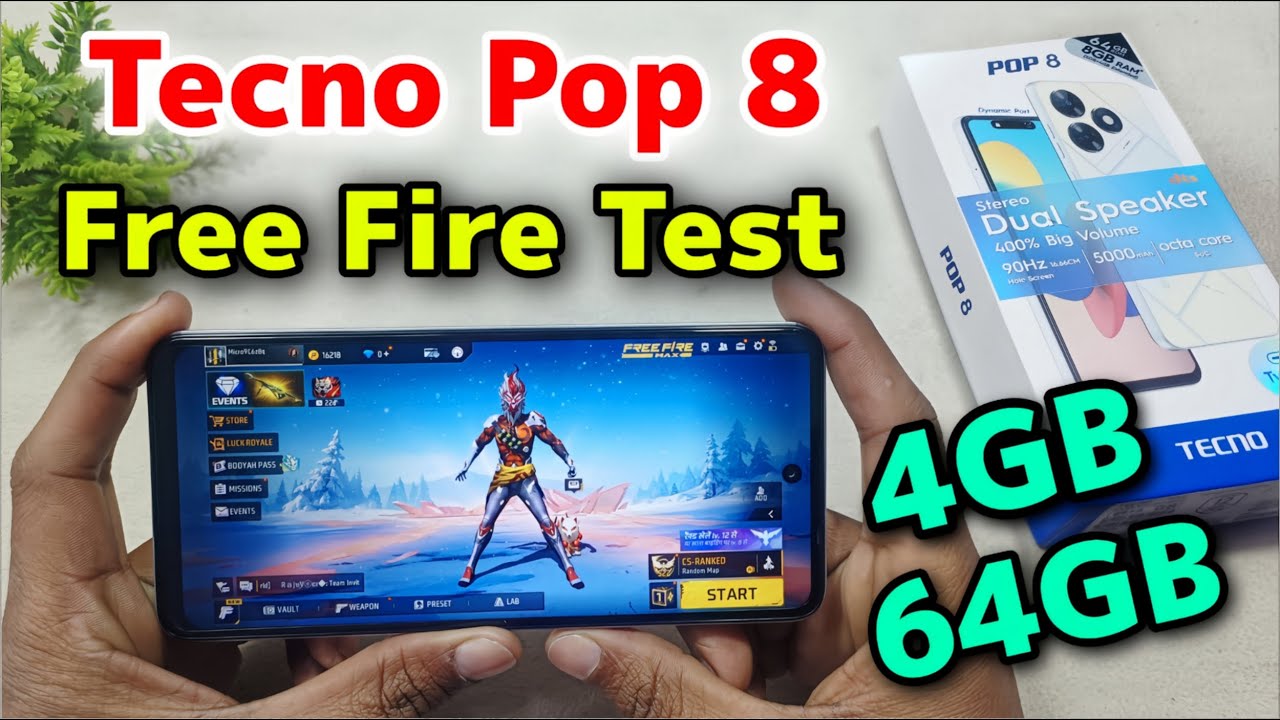 Tecno Pop 8 Free Fire Test || Tecno Pop 8 Gaming Test, Unisoc T606 ⚡⚡
