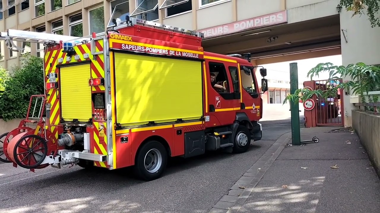 (Départ) FPT + VSAV 02 X2 + Passage du VSAV 03 + VCDG + VSAV 01 + CCF + Ambulances + CCGC (SDIS 57)