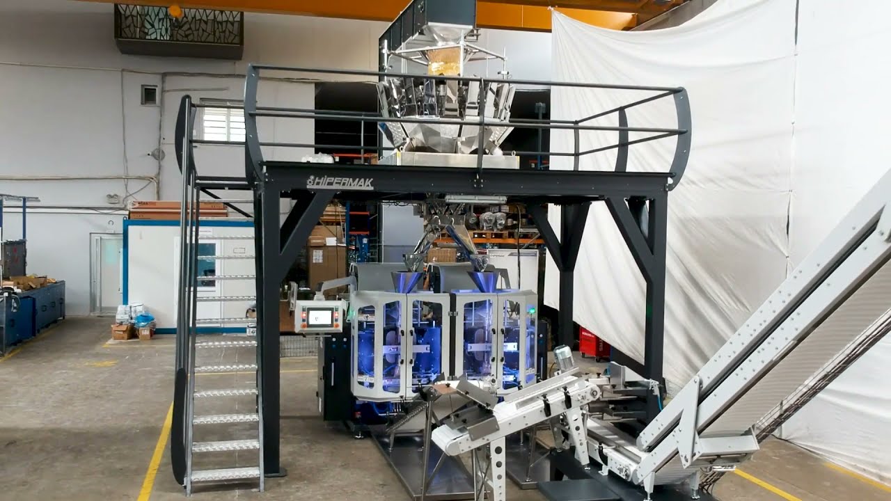Hipermak | Twin Vertical Packaging Machine Connecting with Baling Machine