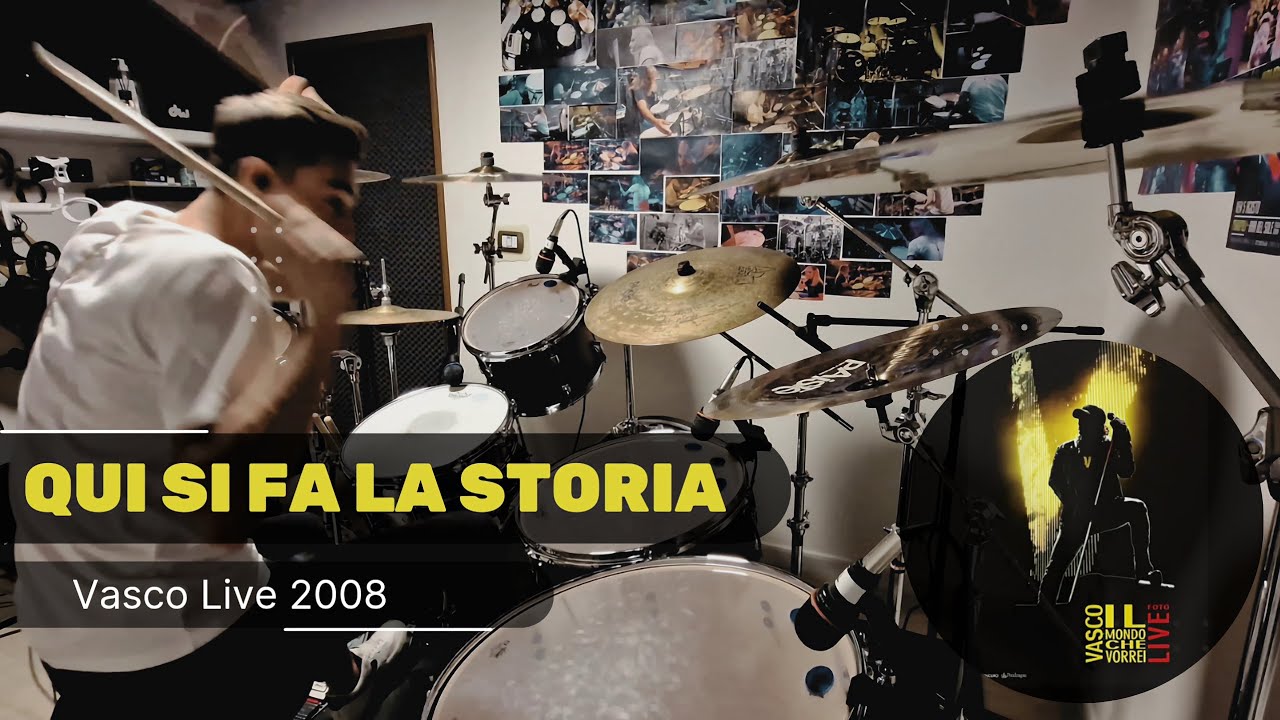 Vasco Rossi - Qui Si Fa La Storia - Live Bologna 2008 ●  @MattLaugdrums  (Drum Cover)