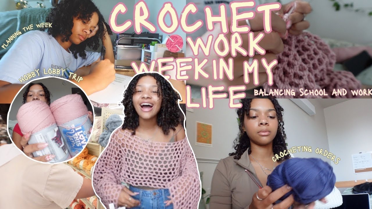 crochet WORK week in my life pt.3  | balancing uni and work | crochet vlog