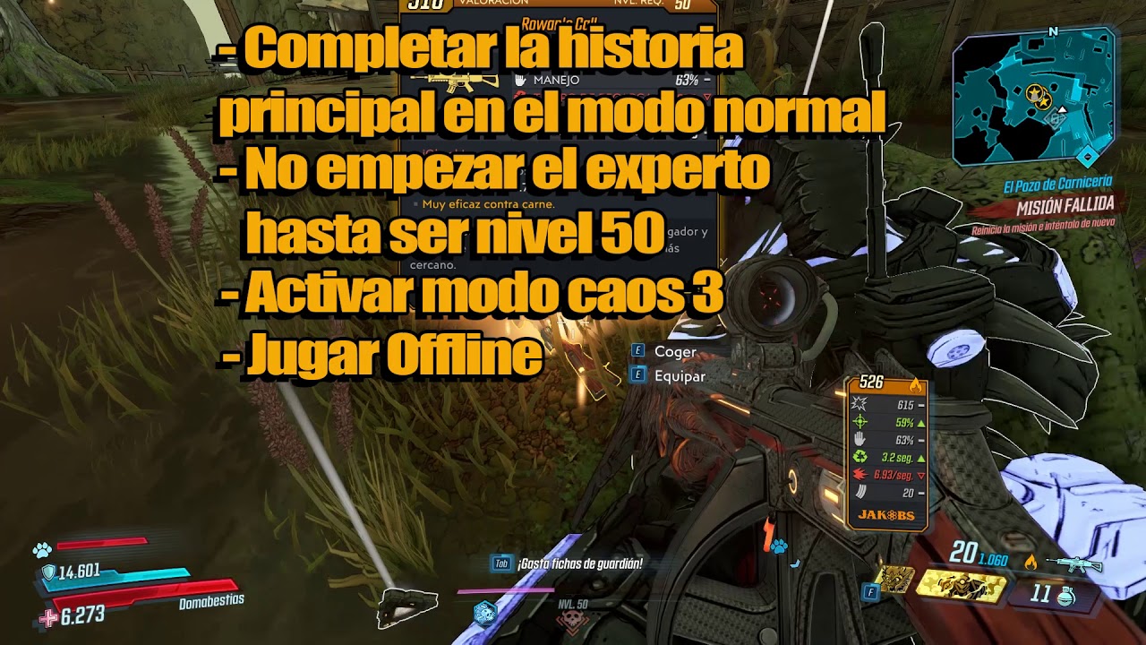SUBIR RAPIDO DE NIVEL BORDERLANDS 3 (242.000 EXP por minuto)
