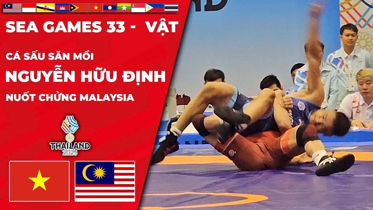SEA Games 33 | Khẳng định đẳng cấp, cá sấu Hữu Định xoắn bay gối Malaysia