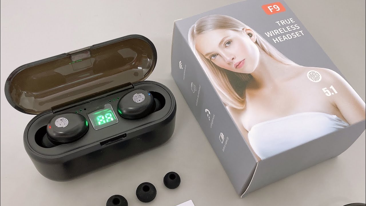 F9 TWS earbuds with larger power bank case