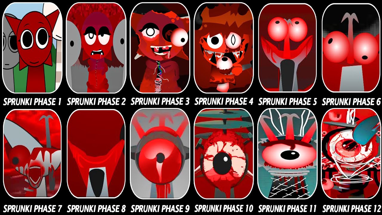 Phase 1 VS Phase 2 VS Phase 3 VS Phase 4 VS Phase 5 VS Phase 6 VS Phases 7-12 in Incredibox Sprunki!
